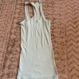 Teal ribbed racerback tank top